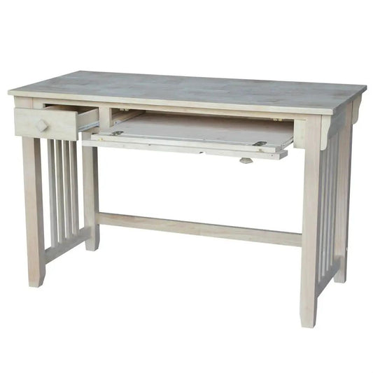 Unfinished wood computer desk with pull-out keyboard tray and left drawer HomePacific desk on Tampa Home & Garden Store
