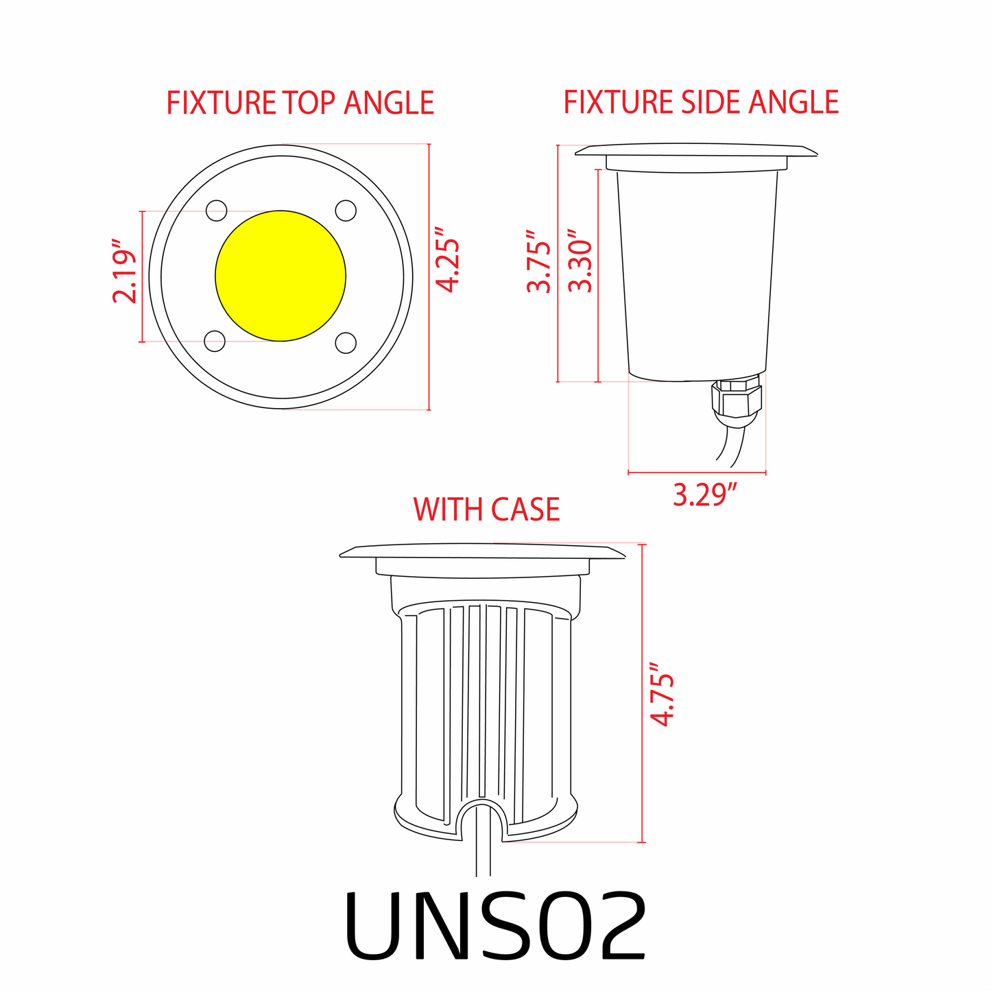 UNS02 Waterproof In-Ground Low Voltage LED Underground Light Landscape Lighting