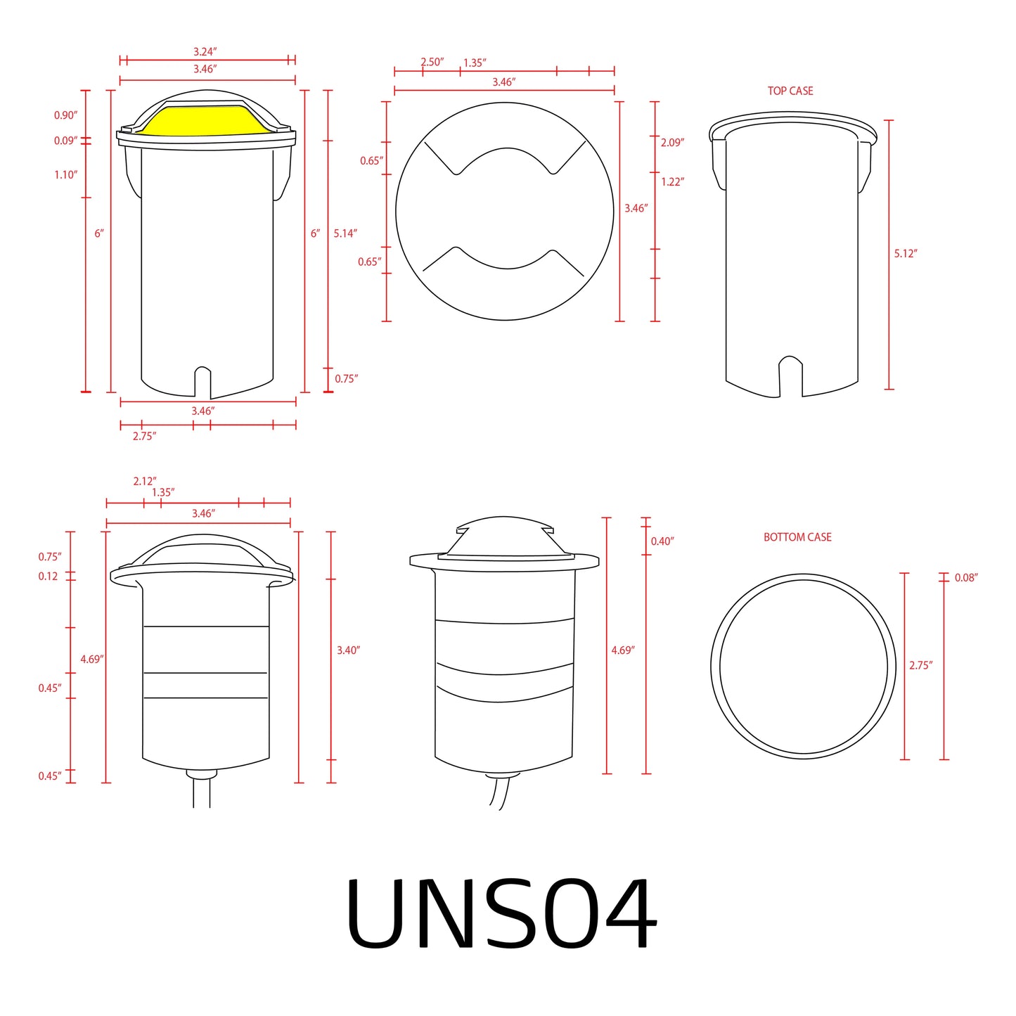 UNS04 Stainless Steel Bi Directional Two Slit In-Ground Low Voltage LED In Ground Landscape Lighting