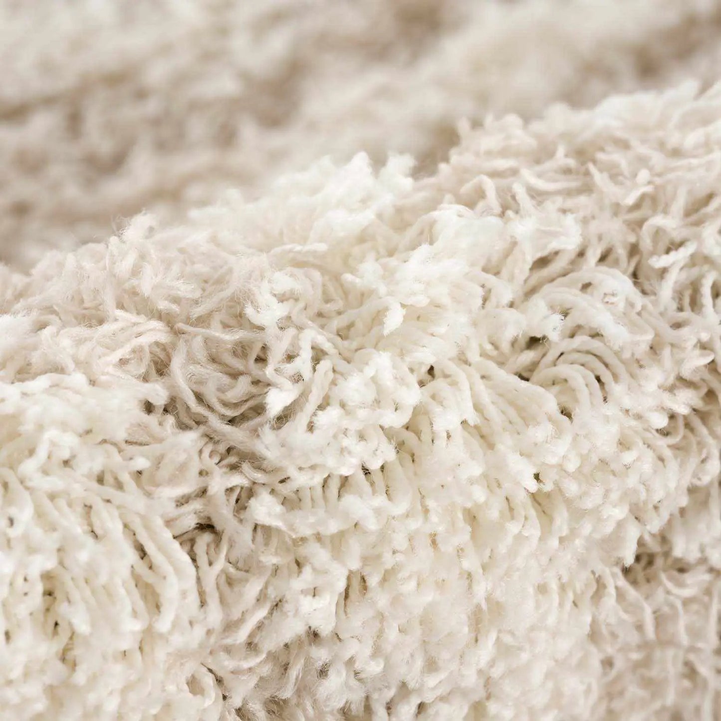 Prompton Cream Plush Area Rug Turkish-made cream shag with fluffy pile on Tampa Home & Garden Store