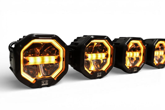 7 Light U-Con Interlocking Off Road LED Pod With Amber or White DRL Running Light - Tampa Home & Garden Store