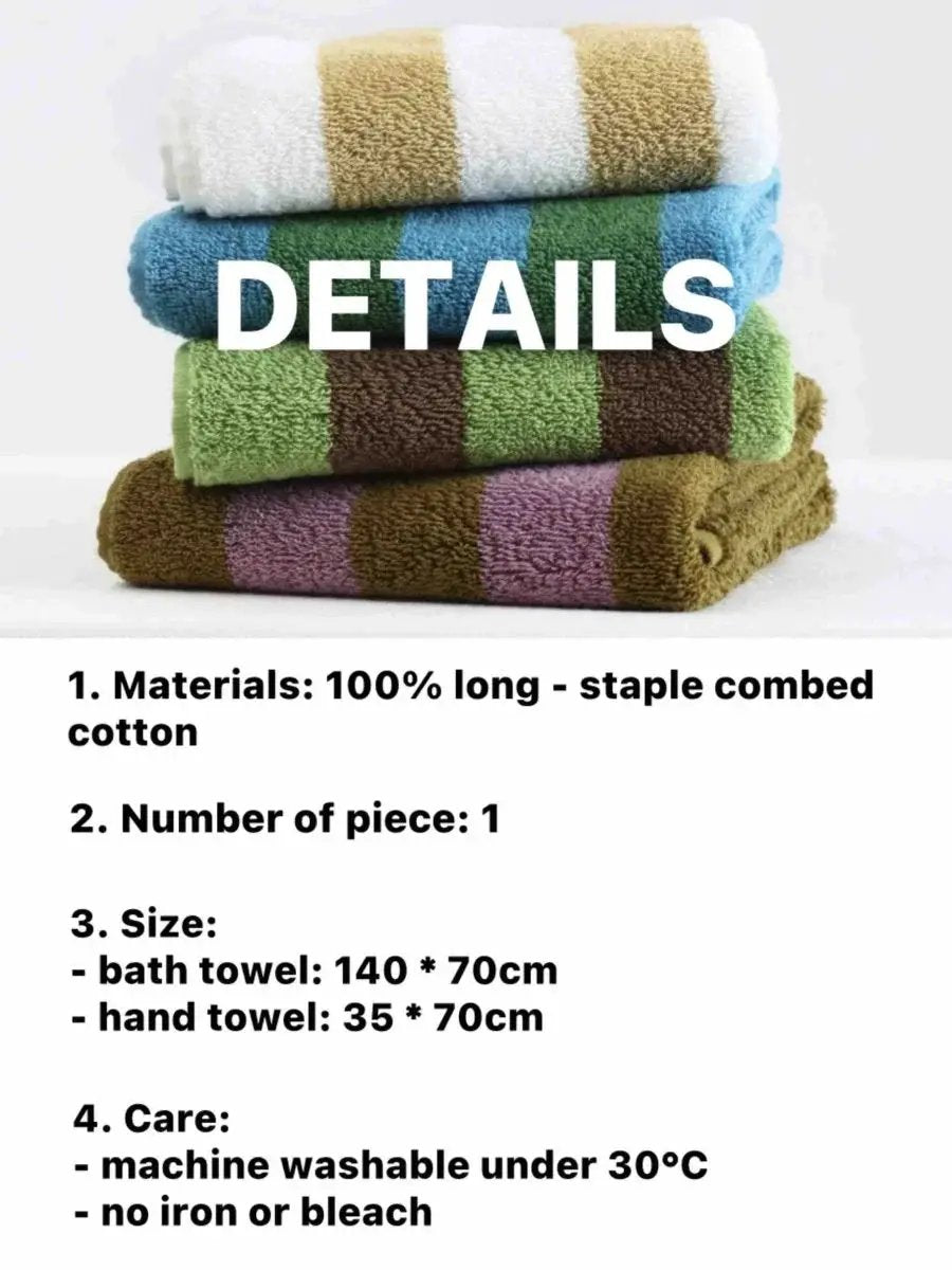 Ultra Soft Retro Stripe Bath Towel by Elevate Marketplace, 100% long-staple cotton on Tampa Home & Garden Store