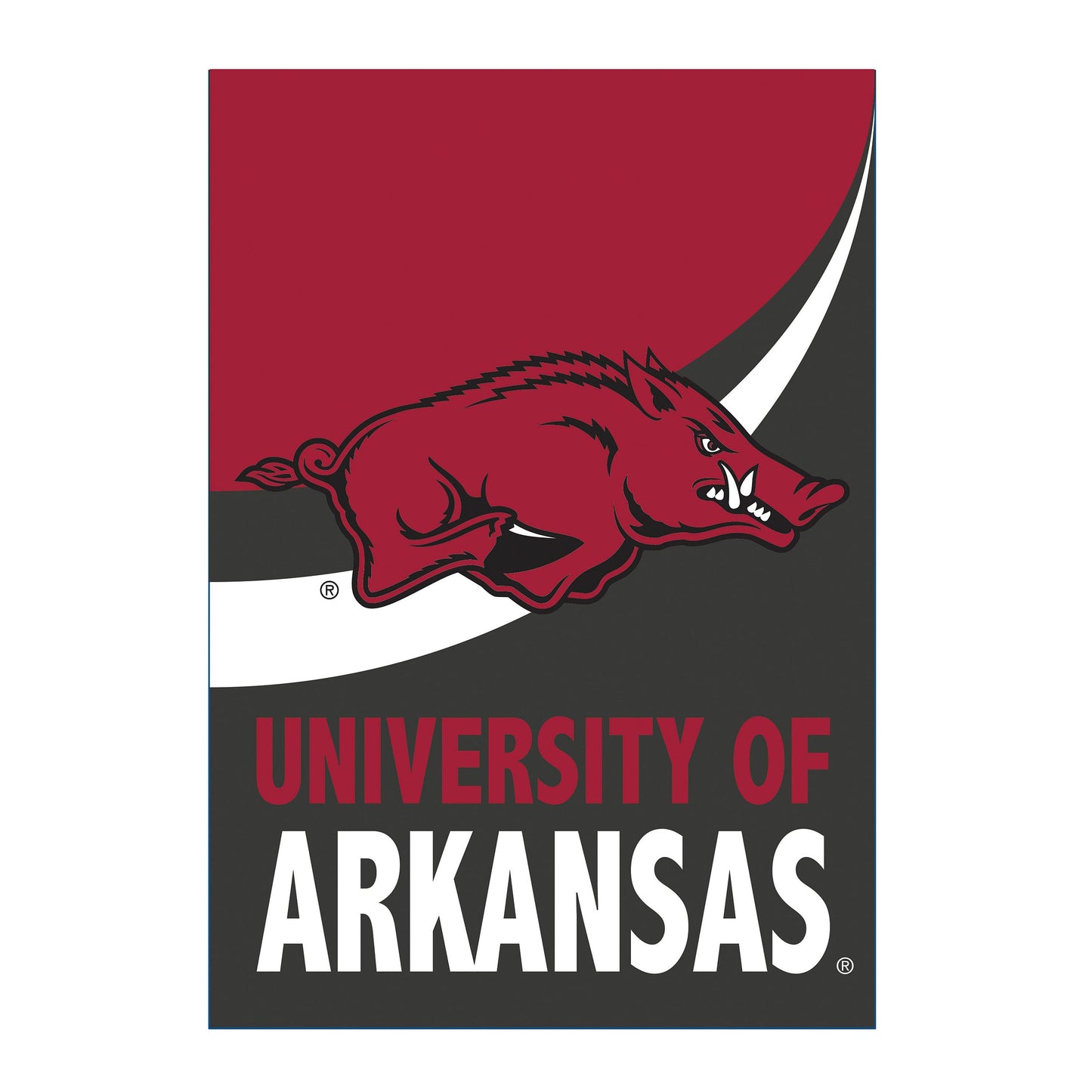 University of Arkansas Burlap Flag House Size - Tampa Home & Garden Store