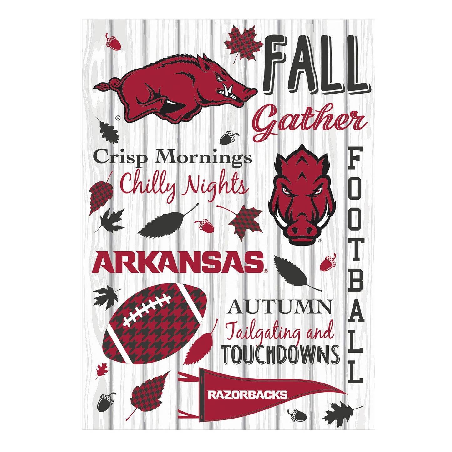 University of Arkansas, Moire Flag, House Size, Fall Seasonal - Tampa Home & Garden Store