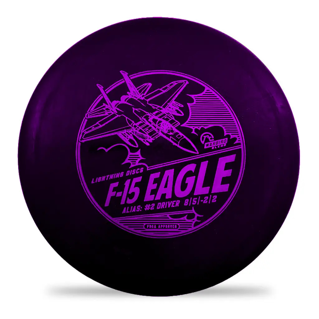 Lightning Warbird F-15 Eagle #2 Driver disc golf with neon purple stamp by Lightning Golf Discs on Tampa Home & Garden Store
