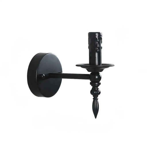 Vintage Industrial Black Metal Wall Sconce Candle Wall Lamp with candle holder on Tampa Home & Garden Store
