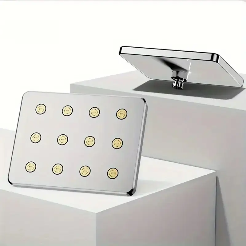 10 Inch Moktan Sabai overhead fixed shower head with chrome finish and multiple nozzles on Tampa Home & Garden Store