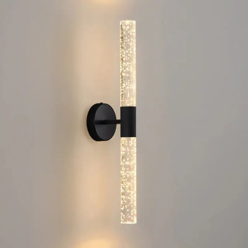 Nordic Crystal Rod LED Wall Lamp by Moktan Sabai, vertical crystal light bar with warm glow on Tampa Home & Garden Store
