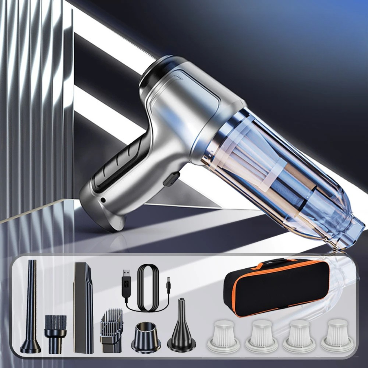 Moktan Sabai car handheld vacuum cleaner 95000Pa cordless with multiple attachments on Tampa Home & Garden Store
