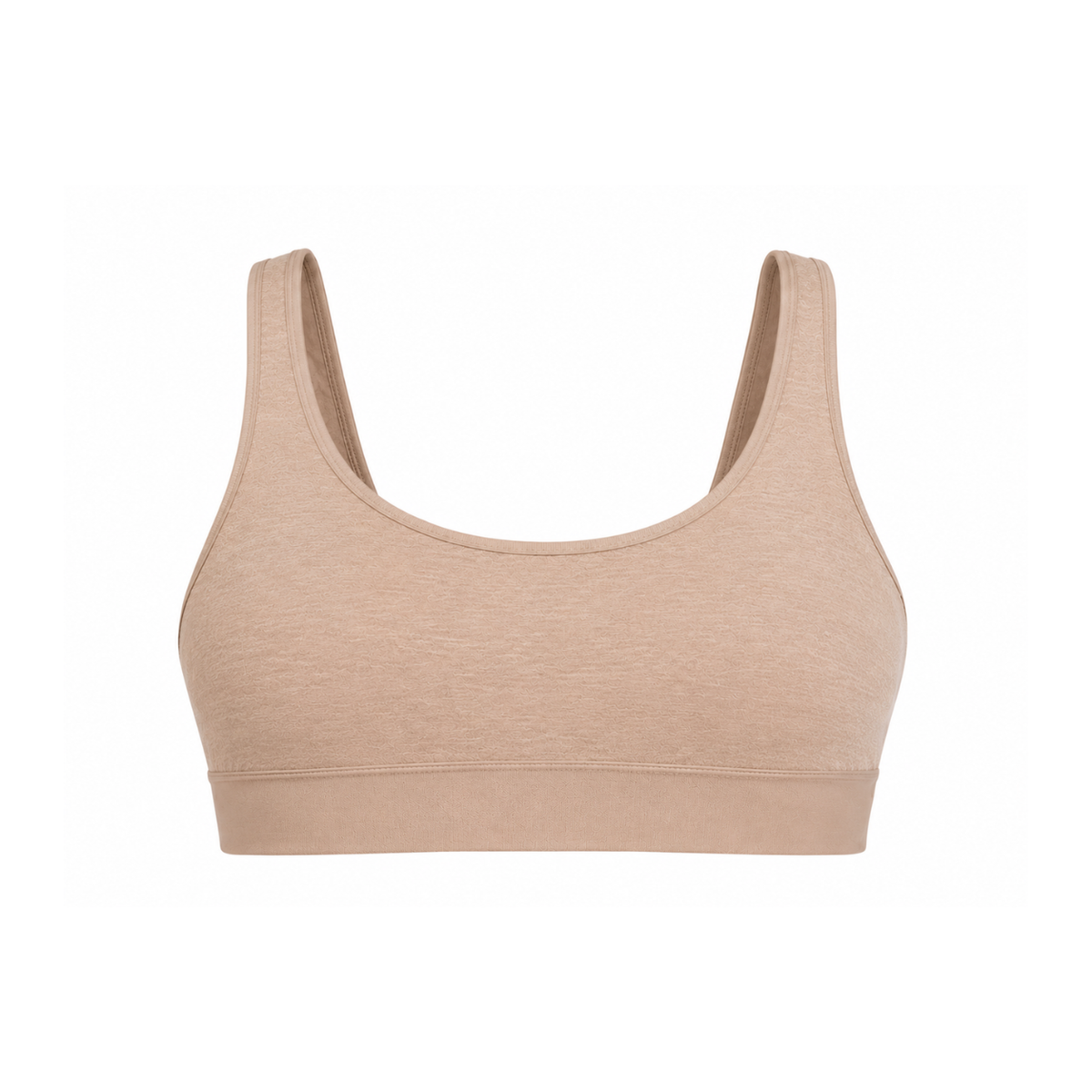 Raceback Bralette hemp bra in nude beige by Net Positive with a soft seamless band on Tampa Home & Garden Store