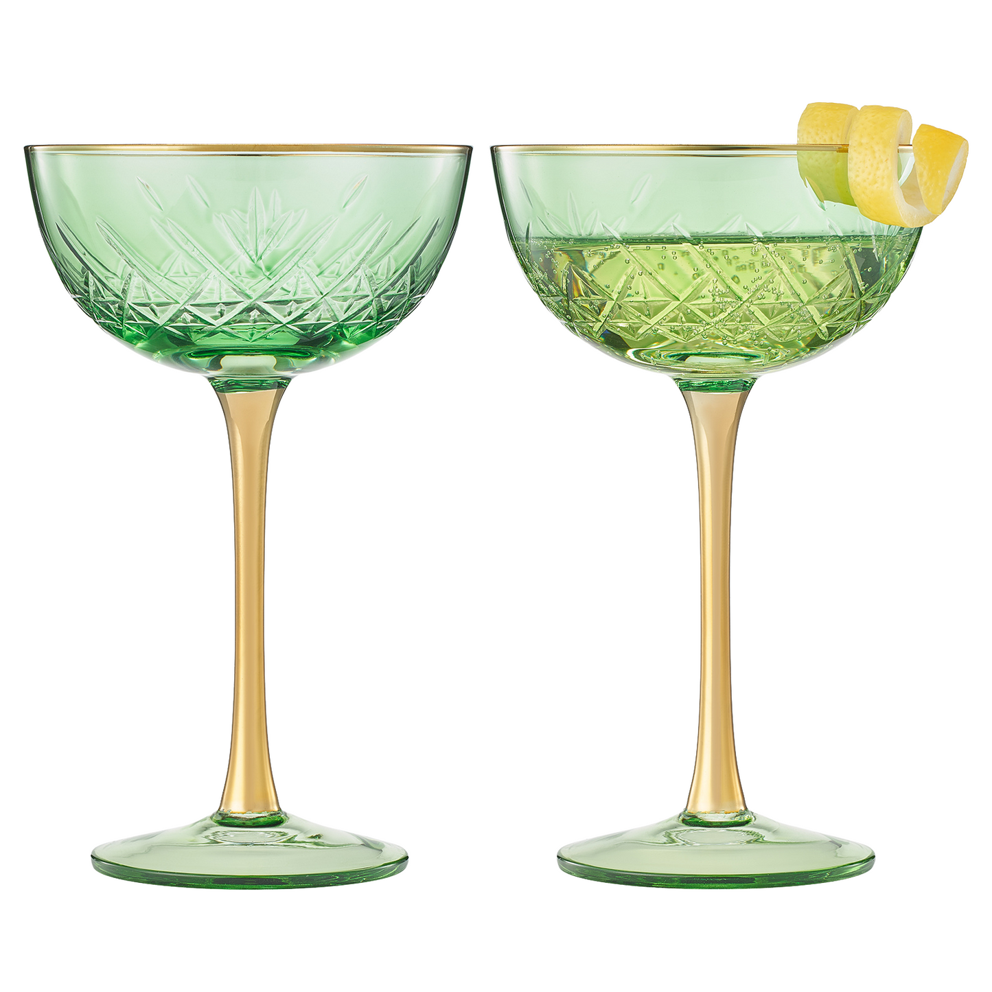 Premium Crystal And Champagne Coupe Set