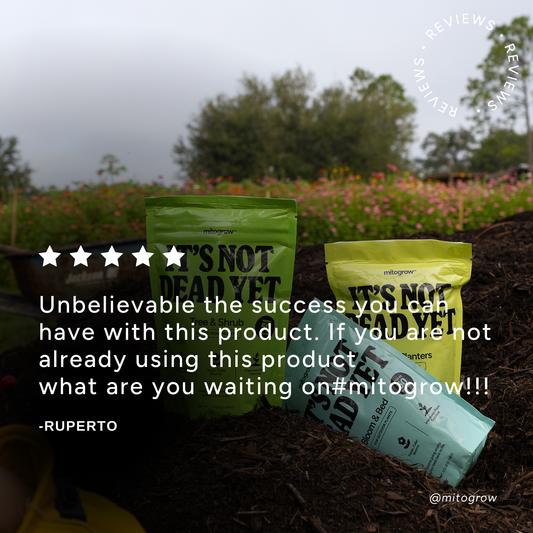 Two Garden Bundle fertilizer bags by MitoGrow in green and blue packaging on Tampa Home & Garden Store