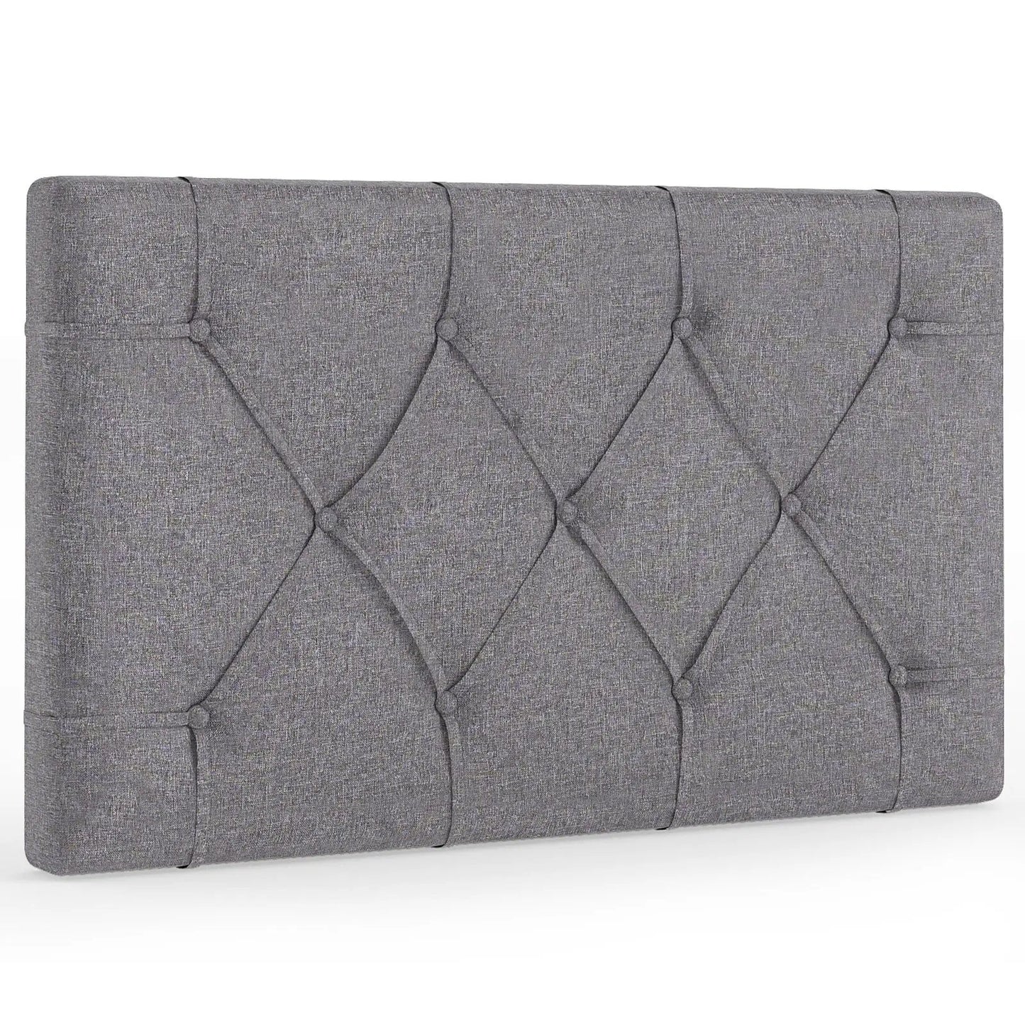 Upholstered headboard for twin bed in gray fabric with diamond tufting DirectDeals on Tampa Home & Garden Store