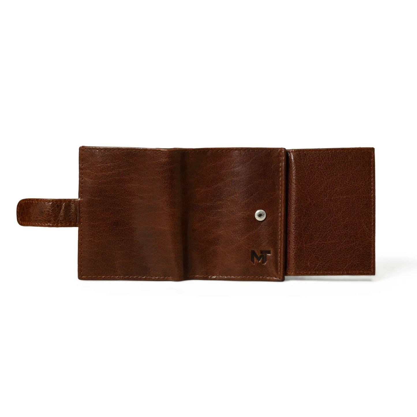 UrbanEdge full-grain brown leather wallet and card holder with snap closure, compact card case on Tampa Home & Garden Store