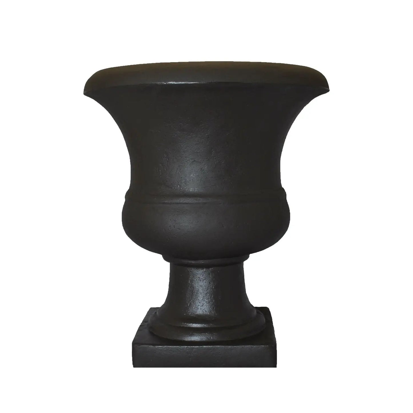 Urn Planter small black pedestal-style for outdoor garden decor on Tampa Home & Garden Store
