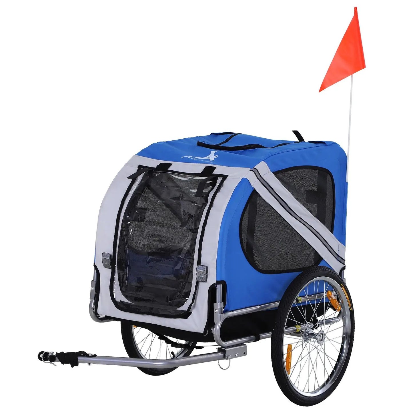 Bike Trailer Cargo Cart for Dogs and Pets blue with mesh windows and flag by Furr Baby Gifts on Tampa Home & Garden Store
