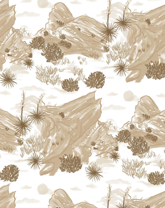 Wallpaper Vasquez Rocks in white and tan by Samantha Santana Creative on Tampa Home & Garden Store
