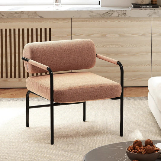 Velvet Upholstered Accent Chair with Armrests