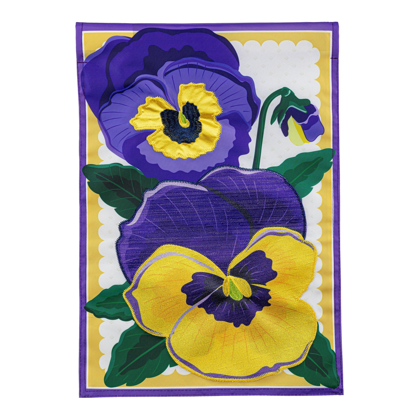 Vibrant Pansies Applique Garden Flag - Tampa Home & Garden Store