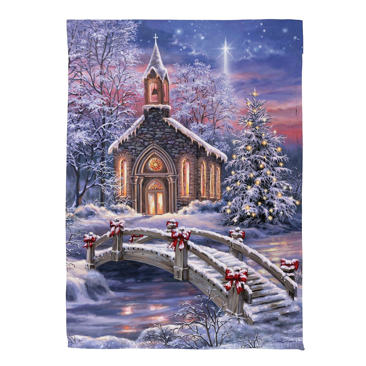 Vibrant Winter Church Suede Garden Flag - Tampa Home & Garden Store