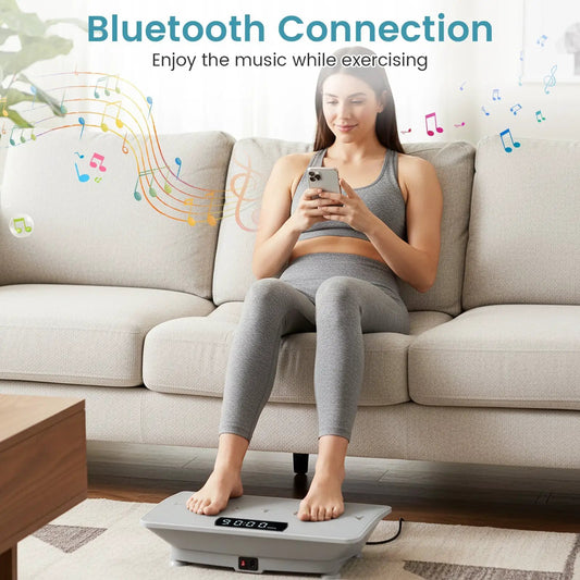 Vibration Plate Exercise Machine by DirectDeals, gray, gravity sensor for home use on Tampa Home & Garden Store