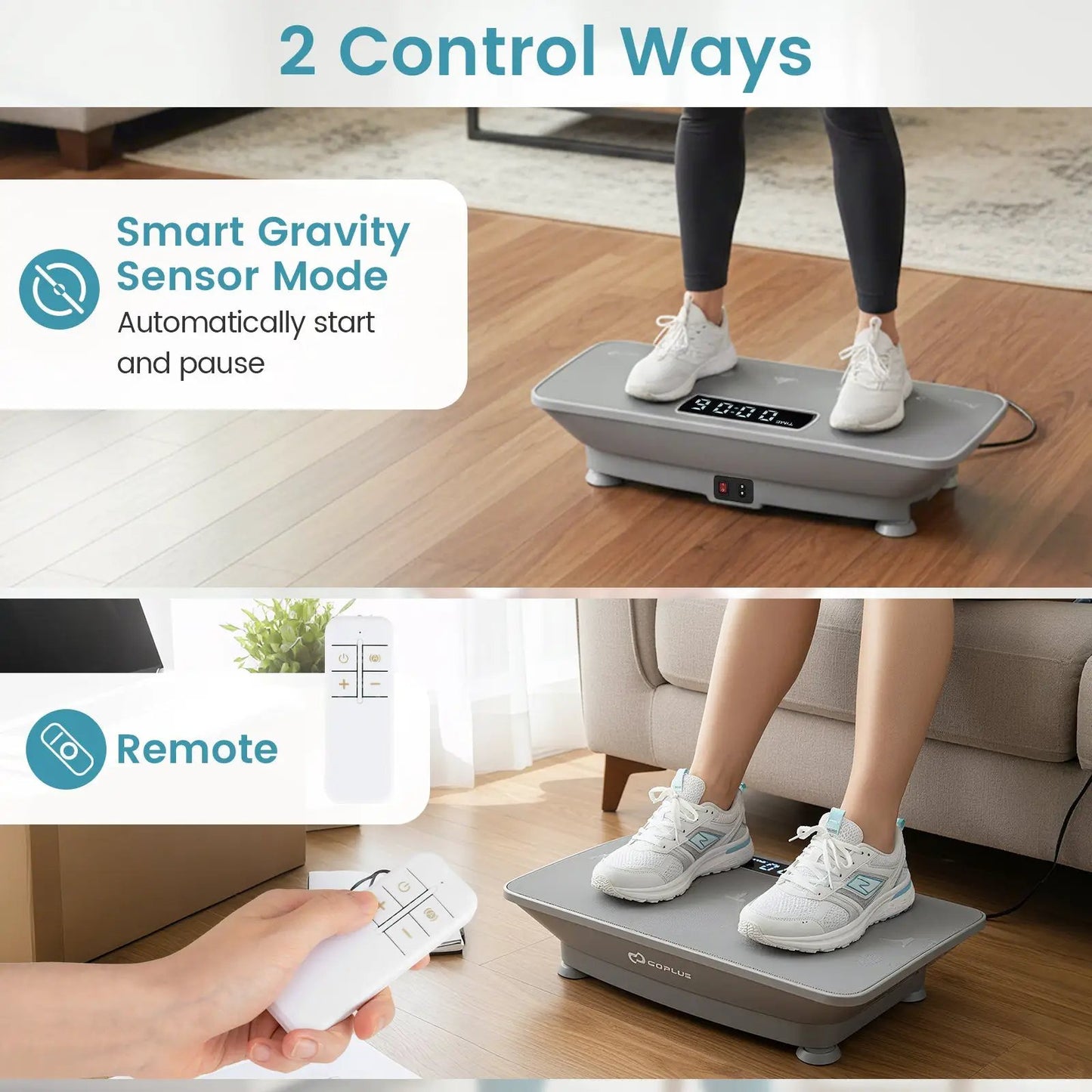 DirectDeals Vibration Plate Exercise Machine, gray platform with digital display and gravity sensor on Tampa Home & Garden Store