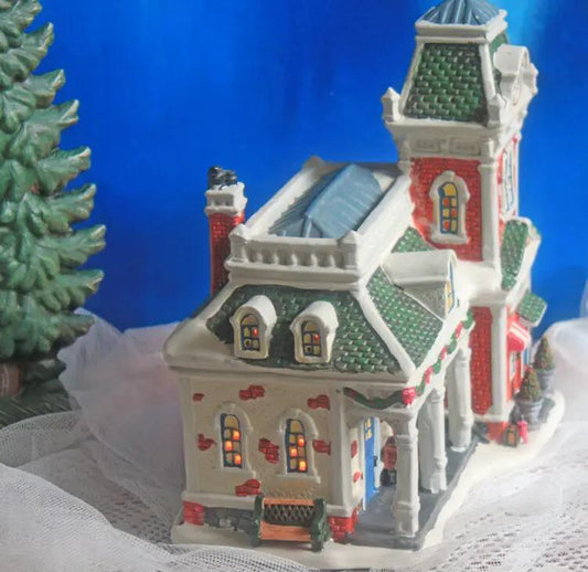 Victorian Train Station Christmas Village House with green roof, Anything Discovered on Tampa Home & Garden Store