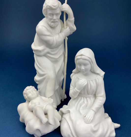 Vintage, Avon Nativity Set. White Bisque Porcelain Figurines. Set of 12 Statuettes. Modern Minimal Look. Highly Collectible. Christmas Decor - Tampa Home & Garden Store