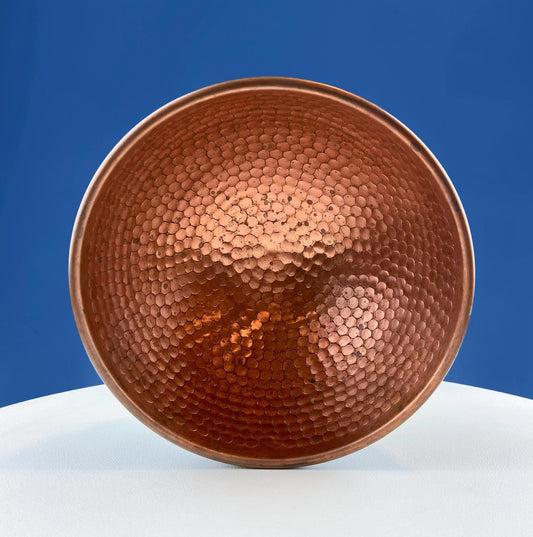 Vintage Copper Hand Pounded Bowl with Handle. For Kitchen Use or Display. Modern Farmhouse. Dining Room Table Decor. Gift for Him or Her. - Tampa Home & Garden Store