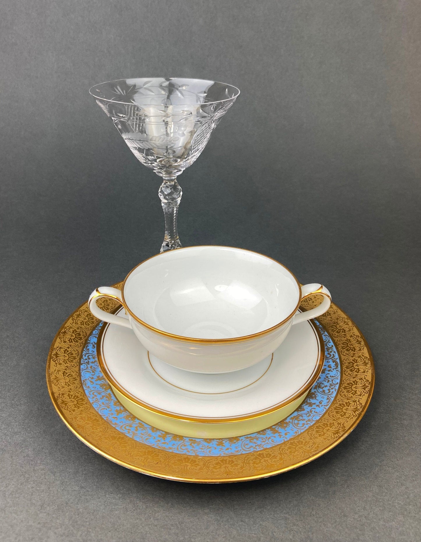 Vintage Cut Crystal Champagne Glasses. Set of 6 Vintage Glasses. Fine Stemware. - Tampa Home & Garden Store