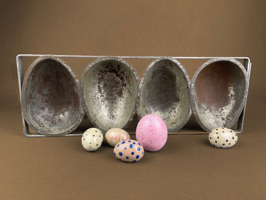 Vintage Extra Large Chocolate Egg Molds. Metal Rustic Egg Baking Forms. Original Easter Decor. Rustic Home Decor. Modern Farmhouse. - Tampa Home & Garden Store