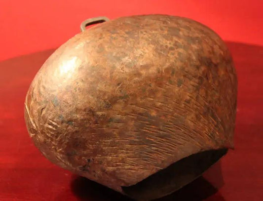 Vintage Extra Large Hand Hammered Copper Bell decorative bell with patina on Tampa Home & Garden Store