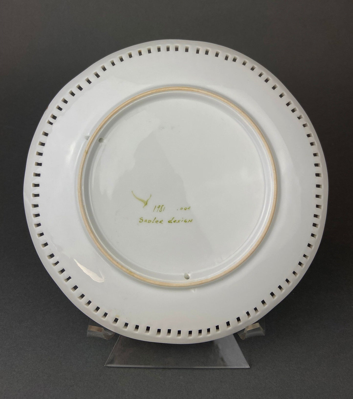 Vintage Hand Painted Porcelain Plate: Rose Motif, Reticulated Rim - Tampa Home & Garden Store