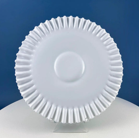 Vintage Large Milk Glass Serving or Cake Platter. White Hobnail Plate with Ruffled Edge. Modern Farmhouse. Dining Room Table Decor. - Tampa Home & Garden Store