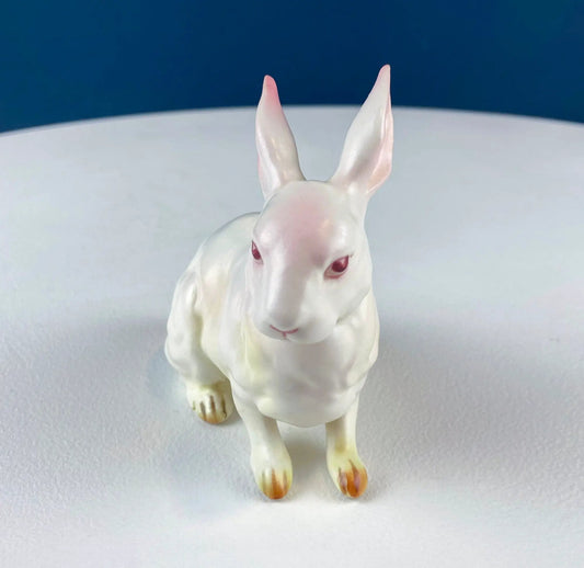 Lefton porcelain bunny figurine, hand-painted white with pink ears Easter decor on Tampa Home & Garden Store
