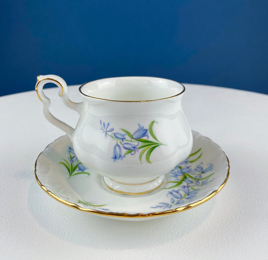 Vintage Royal Albert Teacup and Saucer: Blue Bell Sonnet Series - Tampa Home & Garden Store
