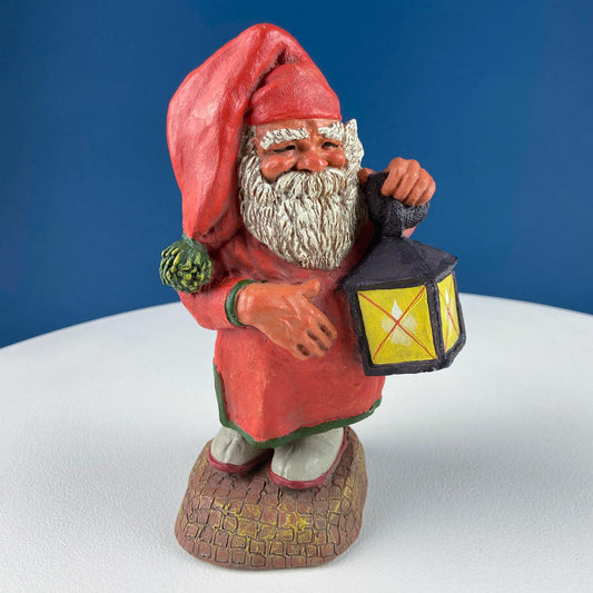 Vintage Santa, Sandman, Klaus Wickl with Lantern by Enesco. Hand Painted Figurine of Smiling Santa. Christmas Holiday Home or Retail Decor. - Tampa Home & Garden Store