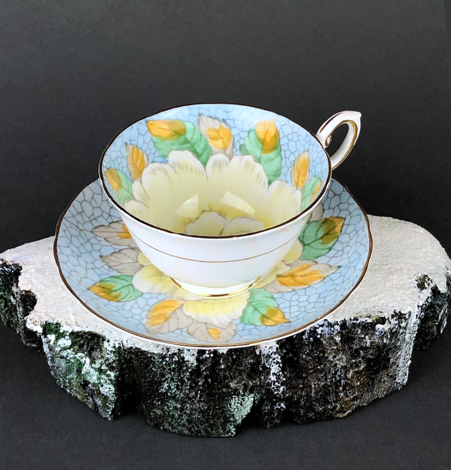 Vintage Teacup and Saucer with Lilies of the Valley Pattern. - Tampa Home & Garden Store