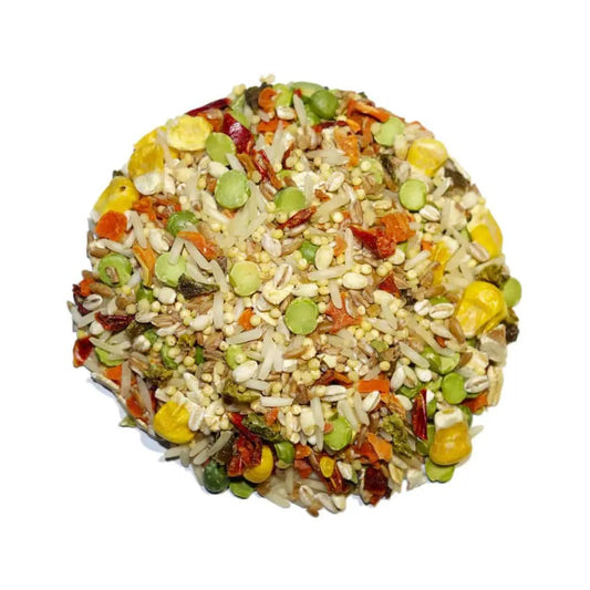 Parrot food Viva la Veggies Veggie Parrot Blend by Bird Street Bistro, seed and veggie mix on Tampa Home & Garden Store