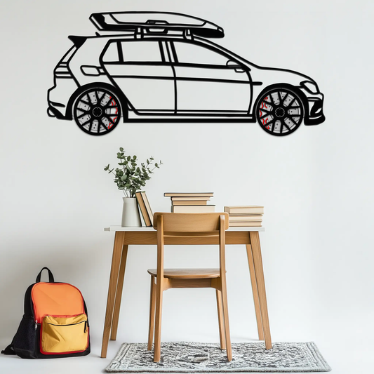 Volkswagen Golf R Spectrum metal wall art silhouette with red brake calipers by Enova Art on Tampa Home & Garden Store