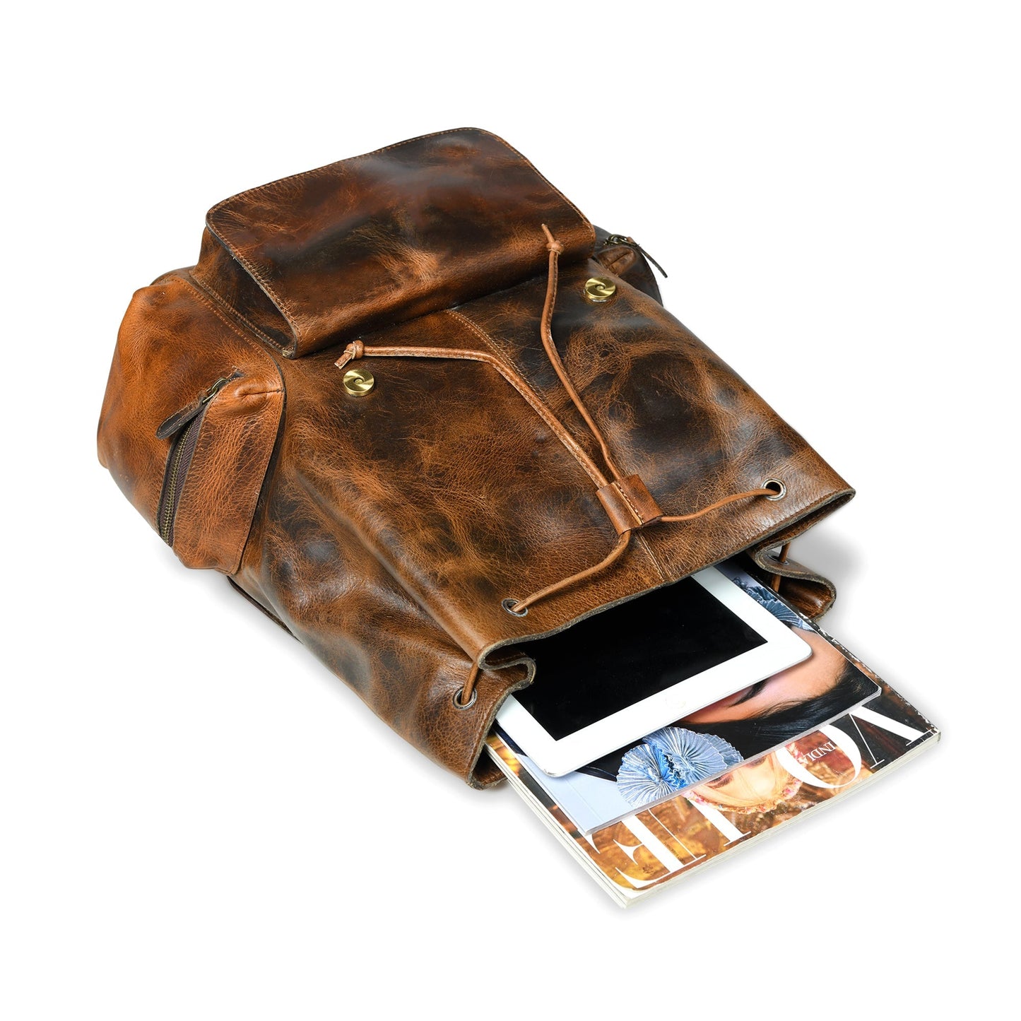 Vortex Leather Backpack: Burnt Brown - Tampa Home & Garden Store