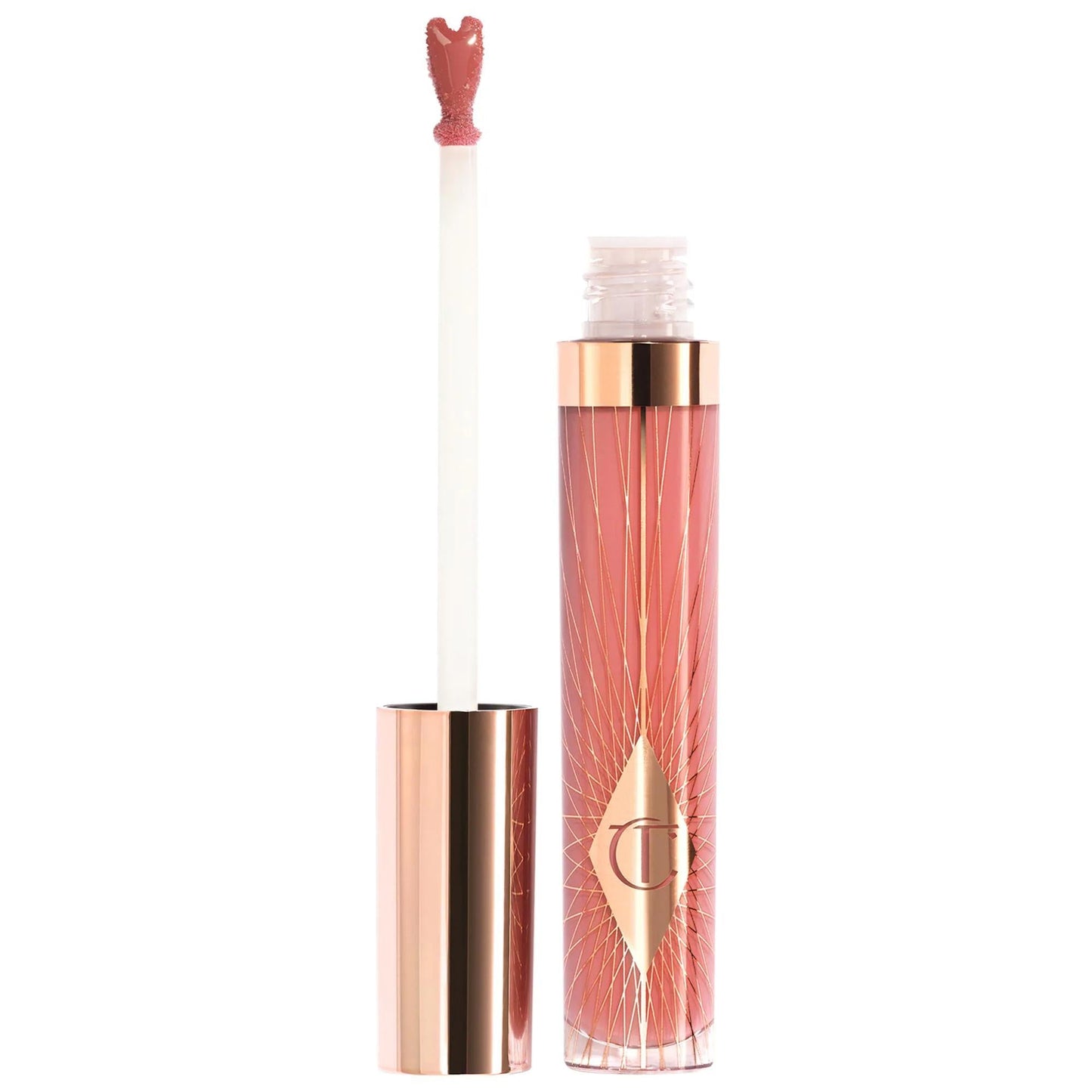 Collagen Lip Bath Gloss by Beauty Care Bag, high-shine pink lip gloss in rose-gold tube on Tampa Home & Garden Store