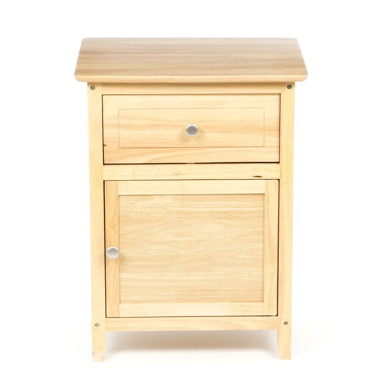 Natural wood bedside nightstand with 1 drawer and lower cabinet HomePacific on Tampa Home & Garden Store
