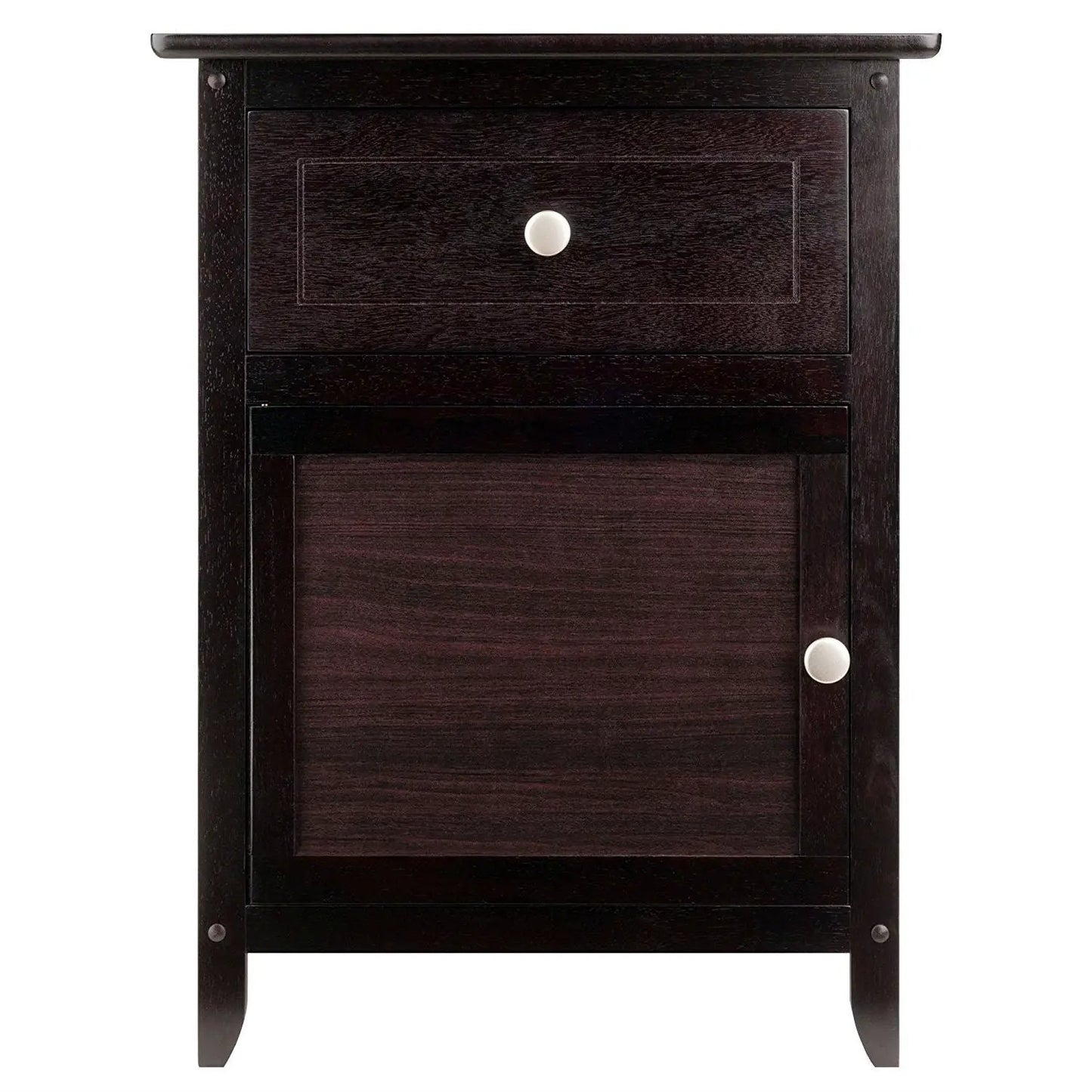 Espresso Wood End Table Nightstand Accent Table - Tampa Home & Garden Store