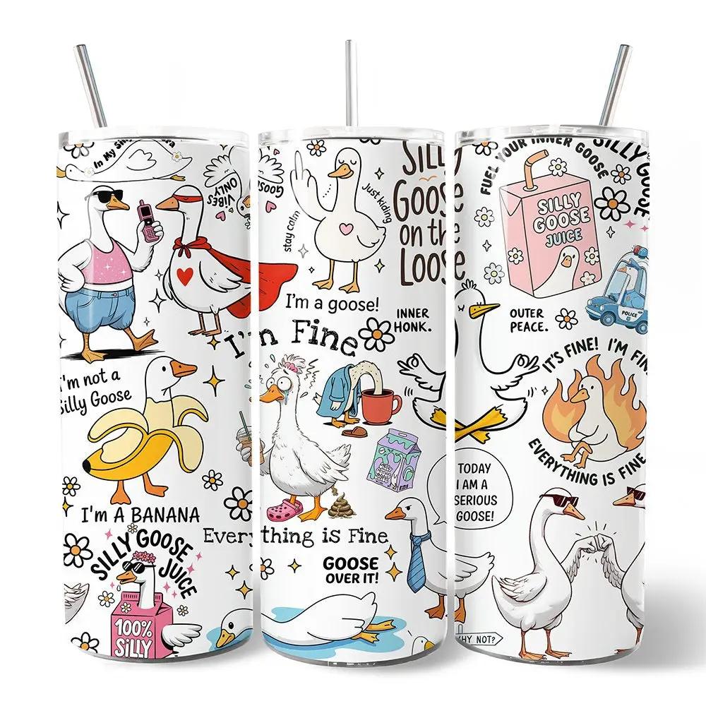 Funny Goose Tumbler 20oz Lid & Straw OrnamentallyYou 3-pack goose on Tampa Home & Garden Store