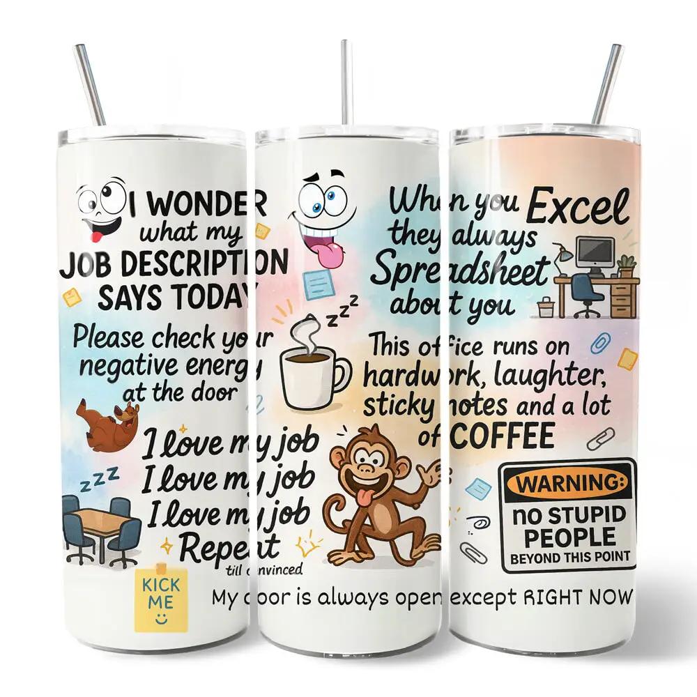 20oz tumbler Sarcastic Coworker with lid, white, OrnamentallyYou, 3pk on Tampa Home & Garden Store