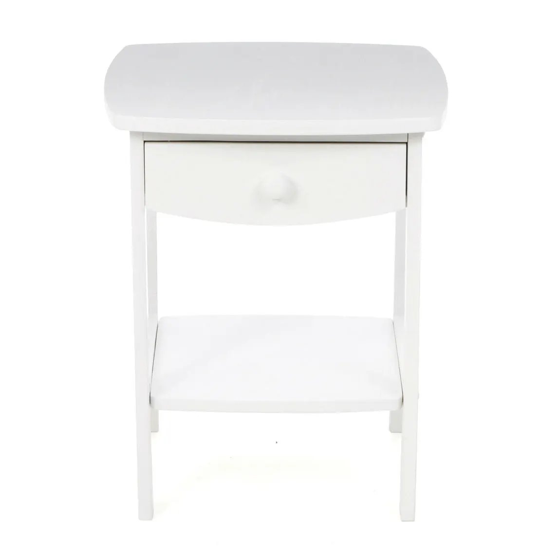 White Wood Contemporary 1-Drawer Bedside Table Nightstand - Tampa Home & Garden Store