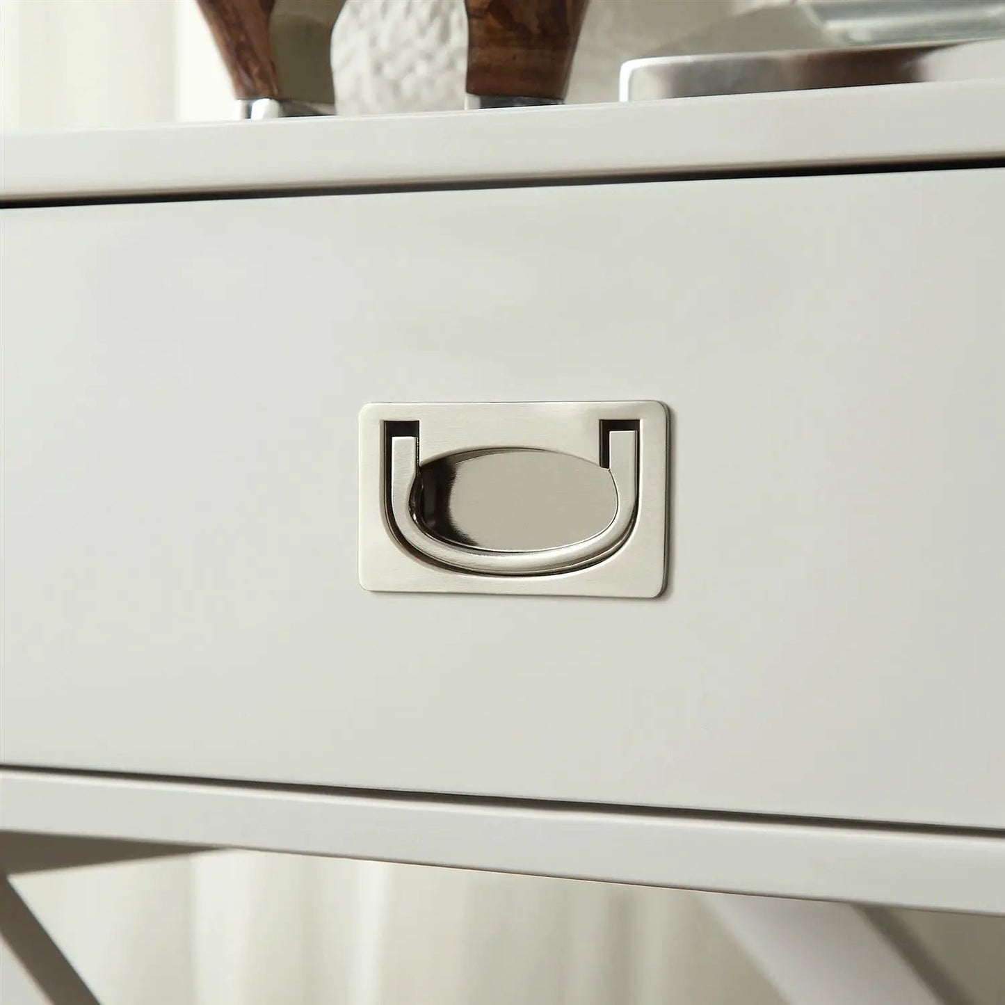 White Modern Bedroom Decor 1-Drawer Bedside Table Nightstand End Table - Tampa Home & Garden Store