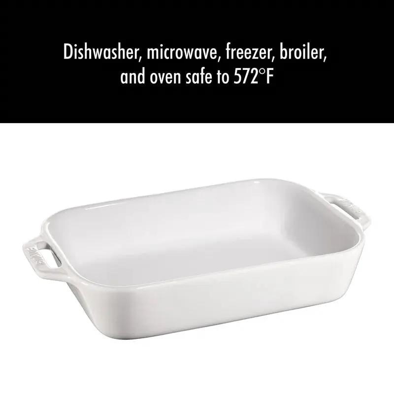 2-piece white ceramic stoneware bakeware casserole dish set on Tampa Home & Garden Store