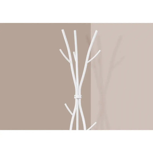 74-Inch white metal coat rack with tree-style branches and umbrella stand, HomePacific on Tampa Home & Garden Store